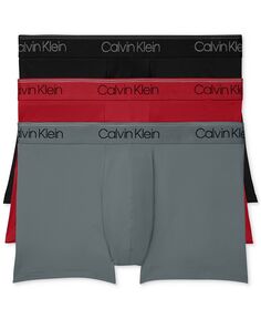 Комплекты мужского эластичного нижнего белья из микрофибры с низкой посадкой (3 шт.) Calvin Klein, красный