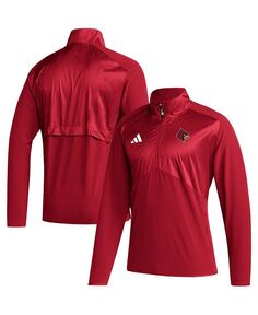 Мужская красная куртка Louisville Cardinals Sideline AEROREADY с рукавами реглан и молнией четверти adidas, красный