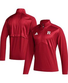 Мужская куртка Scarlet Rutgers Scarlet Knights Sideline AEROREADY с рукавами реглан и молнией четверти adidas, красный