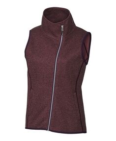 Женский свитер больших размеров с гротом, вязаный асимметричный жилет Cutter &amp; Buck, цвет Bordeaux heather