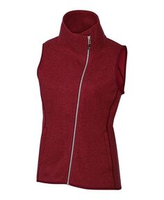 Женский свитер больших размеров с гротом, вязаный асимметричный жилет Cutter &amp; Buck, цвет Cardinal red heather