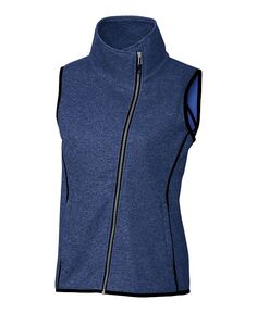 Женский свитер больших размеров с гротом, вязаный асимметричный жилет Cutter &amp; Buck, синий