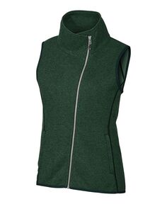 Женский свитер больших размеров с гротом, вязаный асимметричный жилет Cutter &amp; Buck, зеленый