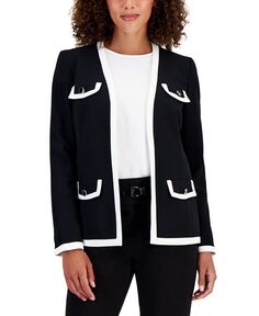 Куртка без воротника с открытым передом для миниатюрных размеров Kasper, черный