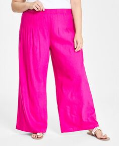 Широкие брюки больших размеров I.N.C. International Concepts, розовый