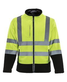 Мужская защитная куртка из софтшелла повышенной видимости со светоотражающей лентой RefrigiWear, зеленый