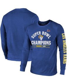 Мужская футболка с длинными рукавами Royal Los Angeles Rams, двукратные чемпионы Суперкубка Always Champs Tri-Blend Majestic, синий