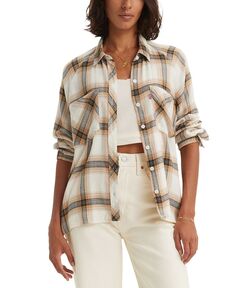 Женский клетчатый топ на пуговицах Harrison Levi&apos;s, цвет Farrah Plaid Sunny Cream Levis