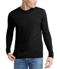 Мужская футболка Originals Tri-Blend с длинным рукавом Hanes, черный