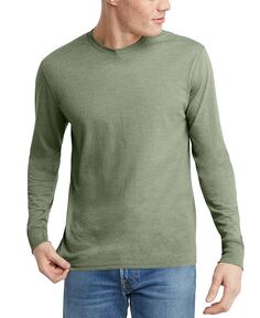 Мужская футболка Originals Tri-Blend с длинным рукавом Hanes, цвет Green 2