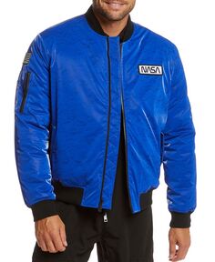 Мужская куртка-бомбер в стиле НАСА с внутренней отделкой космонавта Space One, синий