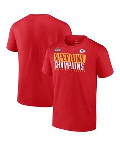 Мужская красная футболка с логотипом Kansas City Chiefs Super Bowl LVII Champions Big and Tall из пенопласта на палец Fanatics, красный