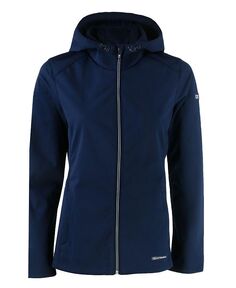 Женская куртка Evoke Eco Softshell из переработанного материала с полной молнией Cutter &amp; Buck, цвет Navy blue