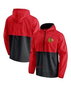Мужская красно-черная куртка-анорак с молнией на половину длины Chicago Blackhawks Thrill Seeker Fanatics, красный