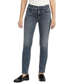Женские прямые джинсы со средней посадкой Most Wanted Silver Jeans Co., синий