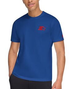 Мужская футболка классического кроя с вышитым логотипом и графическим рисунком Starter, синий