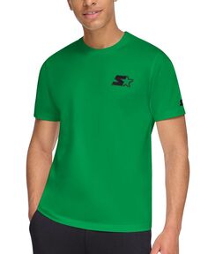 Мужская футболка классического кроя с вышитым логотипом и графическим рисунком Starter, зеленый