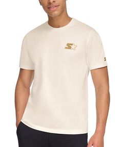 Мужская футболка классического кроя с вышитым логотипом и графическим рисунком Starter, белый