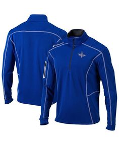 Мужской пуловер с молнией на четверть и четверть молнии Royal Texas Rangers 2023 World Series Champions Shotgun Omni-Wick Columbia, синий