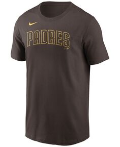 Мужская футболка San Diego Padres с надписью-галочкой Nike, синий