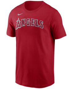 Мужская футболка с надписью Los Angeles Angels и логотипом-галочкой Nike, красный