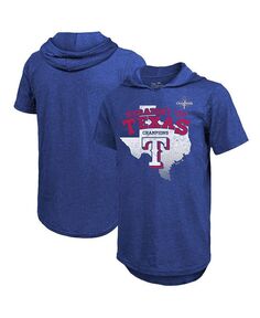 Мужская футболка с капюшоном Royal Texas Rangers 2023 World Series Champions Tri-Blend Majestic, синий