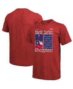 Мужская красная футболка с квадратным логотипом «Техасские рейнджеры Мировой серии чемпионов 2023» Majestic, красный