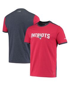 Мужская красная, темно-синяя футболка New England Patriots с сеткой на спине MSX by Michael Strahan, синий