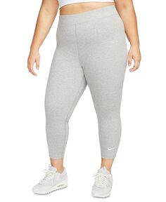 Спортивная одежда больших размеров Классические леггинсы 7/8 с высокой талией Nike, серый