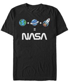 Мужская футболка NASA с короткими рукавами Emoji&apos;s Equal NASA Fifth Sun, черный