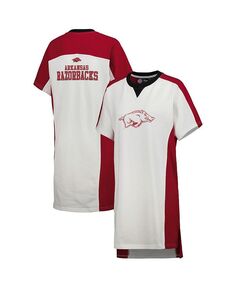 Женское белое платье-футболка Arkansas Razorbacks Home Run G-III 4Her by Carl Banks, белый