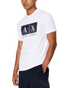 Мужская футболка с графическим логотипом Armani Exchange, белый