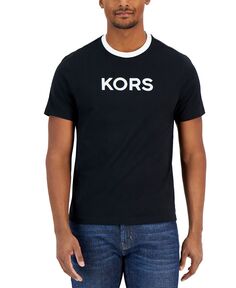 Мужская футболка с коротким рукавом и логотипом с круглым вырезом Michael Kors, черный