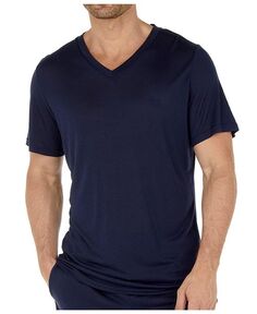 Мужская футболка-кокон с короткими рукавами и v-образным вырезом HOM USA, синий