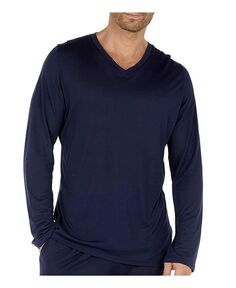 Мужская футболка с длинными рукавами и v-образным вырезом HOM USA, синий