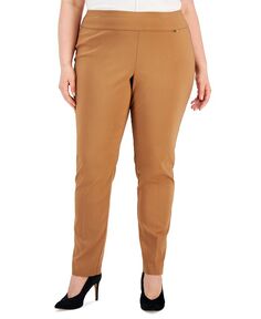Узкие брюки больших и миниатюрных размеров с контролем живота I.N.C. International Concepts, коричневый