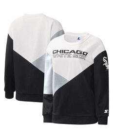 Женский белый, черный пуловер Chicago White Sox с капюшоном Starter, серый