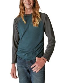 Мужская футболка с круглым вырезом с длинными рукавами и цветными блоками Venice Burnout Lucky Brand, цвет Tea Multi
