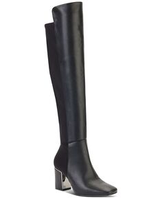 Женские классические ботинки выше колена с квадратным носком Cilli DKNY, черный