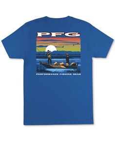 Мужская футболка с логотипом и графическим рисунком Grepor PFG стандартного кроя Columbia, синий