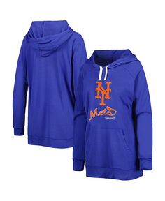 Женский пуловер с капюшоном Royal New York Mets перед игрой реглан Touch, синий