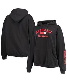 Женский черный супер-оверсайз-пуловер с капюшоном Nebraska Huskers Rock n Roll Pressbox, черный