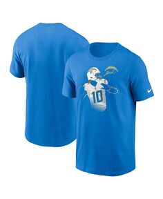 Мужская футболка с графическим рисунком Justin Herbert Powder Blue Los Angeles Chargers Player Nike, синий