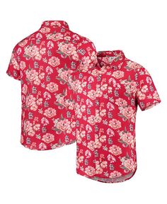 Мужская красная льняная рубашка на пуговицах St. Louis Cardinals с цветочным принтом FOCO, красный