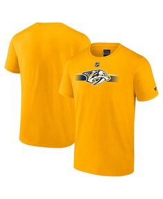 Мужская золотая фирменная футболка Nashville Predators Authentic Pro Secondary Replen Fanatics, золото