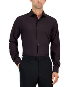 Мужская классическая рубашка приталенного кроя с геопринтом Alfani, черный