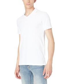 Мужская рубашка-поло узкого кроя с воротником Johnny Armani Exchange, белый