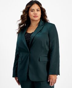 Атласная куртка больших размеров с одной пуговицей и длинным рукавом Bar III, зеленый