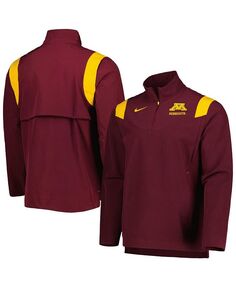 Мужская темно-бордовая футболка Minnesota Golden Gophers 2022 Coaches с молнией на четверть по бокам Nike, красный