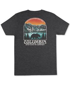 Мужская футболка с графическим логотипом и пейзажным логотипом для поездок на работу Columbia, тан/бежевый